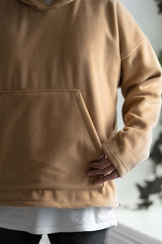 Kapşonlu Oversize Polar Erkek Sweatshirt 001