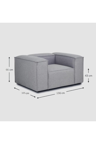 Most Mollis Berjer Silinebilir 32 Gri Keten Kumaş Yumuşak Sünger