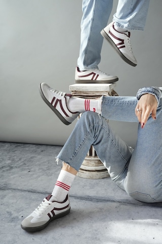 Muggo Garcia Garantili Unisex Ortopedik Günlük Bağcıklı Yürüyüş Koşu Sneaker Spor Ayakkabı Bej