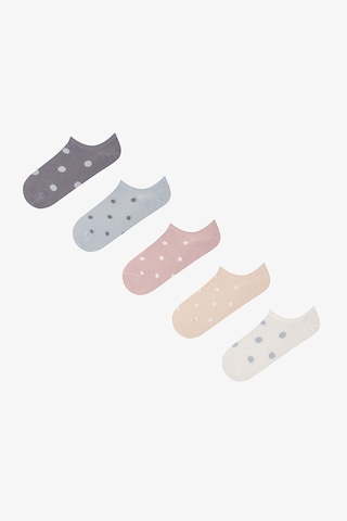 Penti 5 Çift Burun Dikişsiz Pamuklu Renkli Puantiye Desenli Sneaker Çorap Çok Renkli