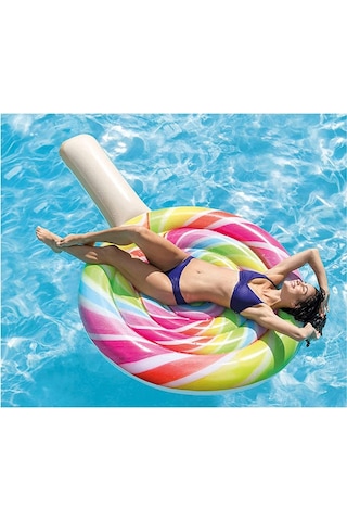 Intex Gökkuşağı Lolipop Şişme Deniz Havuz Yatağı Şişirilebilir Çok Renkli