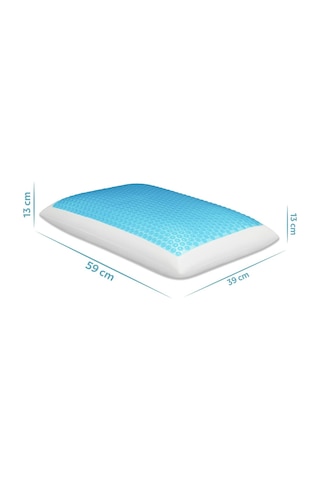 Viscofoam Evva Terletmeyen Ortopedik Yastık Serinleten Visco Yastık Jelli Yastık 59x39x13 CM