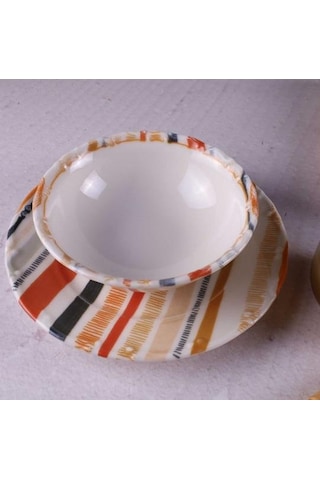 Tulu Porselen Liana Db3025 24 Parça Yemek Takımı Çok Renkli