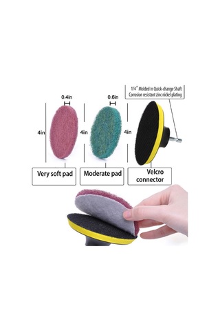 Sones 13'ü 1 Arada 4 İnç Sünger Bulaşık Pedi Zemin Duvar Pencere Cam Temizleme Kireç Çözücü Elektrikli Matkap Fırça Başlığı Seti