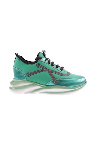 Dgn 311 Kadin Kalin Taban Yazi Detayli Sneakers Ayakkabi Çimen Yeşili