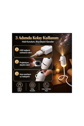 Robeve 2 Si 1 Arada Galaksi Ve Yıldız Projektörü Gece Lambası 12 Farklı Projeksiyon Filmi, 360 Ayarlanabilir, Usb Yıldızlı Gökyüzü Tavan Ve Duvar Projektörü, Çocuk Ve Yatak Odası Gece Işığı