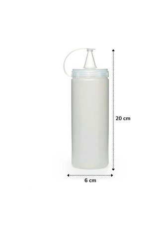 Lunaev Şeffaf Kapaklı Sızdırmaz Yağlık Sosluk Şişesi Plastik Yağdanlık 400 Ml. Ap-9028 Açık Gri