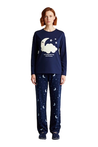 Ersefa Kız Çocuk Galaksi Baskılı Polar Pijama Fonksiyonel Dayanıklı Kali lacivert