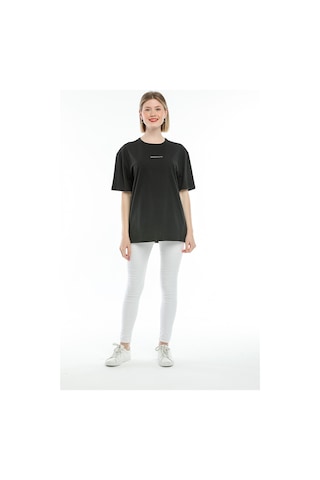 Superlife Süperlife Kadın Bisiklet Yaka Standart ®ular Fit Brookyln Baskılı Tişort Spr21yk27 Black