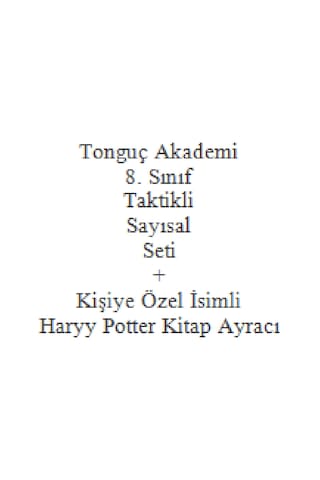 Tonguç 8. Sınıf Taktikli Sayısal Seti + Kişiye Özel Harry Potter Ayraç