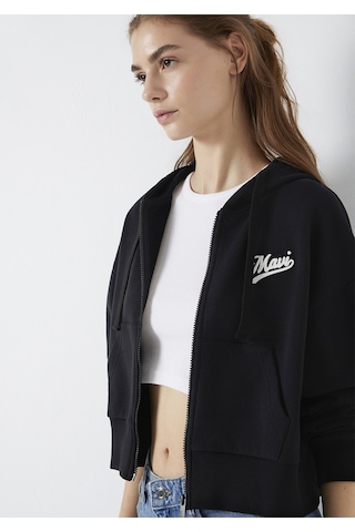 Mavi - Mavi Logo Baskılı Kapüşonlu Siyah Sweatshirt 1s10486-900 Siyah