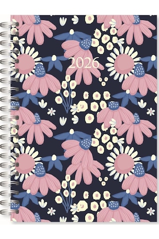 Lizy 2026 Spiralli 17x24 Cm Günlük Ajanda Model-3 Gri