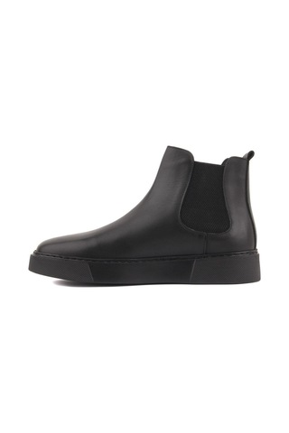 Shoetyle - Siyah Hakiki Deri Erkek Chelsea Bot - Siyah Taban - 250-041 -1163 Siyah