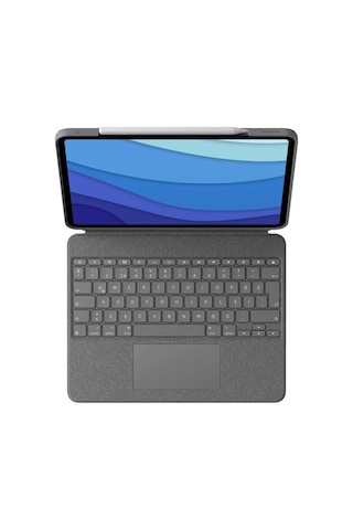 Logitech Combo Touch Apple Uyumlu iPad Pro 12,9 inç (5. ve 6. nesil) ile Çok Yönlü Türkçe Klavyeli Kılıf - Gri