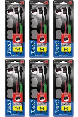 Banat Deep Clean Black Kapaklı Diş Fırçası Medium 2'li x 6 Paket