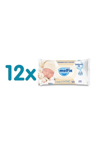 Molfix Izotonik Sulu Yenidoğan Islak Mendil 12X50 Adet