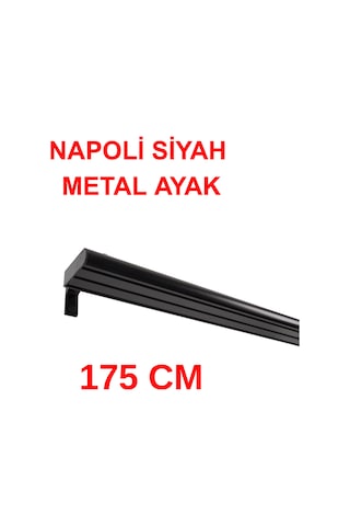 Napoli Metal Başlıklı Üçlü Dekoratif Ray Korniş Modern Rustik-siyah 175 Cm Siyah