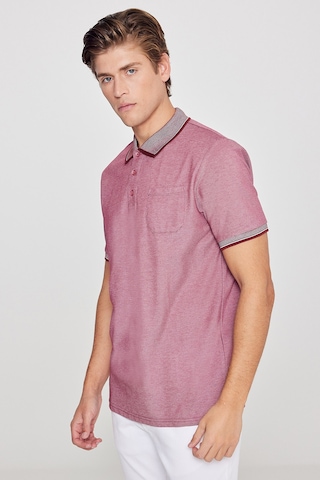 Ac&Co / Altınyıldız Classics 465126505 Polo Yaka Cepli Regular Fit Bol Kesim Düz Tişört Kırmızı