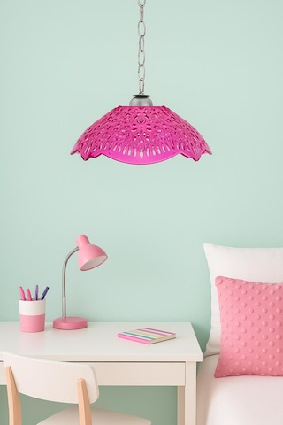 Pembe Akrilik Avize Modern Dekoratif Aydınlatma 35x35x12 Cm Pembe