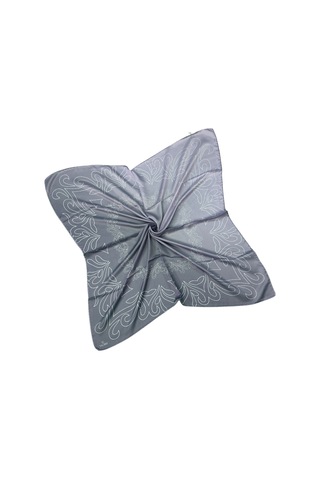 Mim Eşarp Valino Degrade Desenli Şifon Eşarp 90x90 Cm Gri