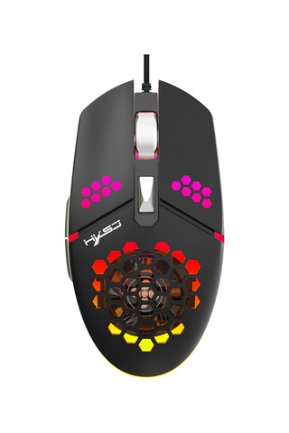 HXSJ J400 Ergonomik Kablolu Soğutma Fanlı Oyun Faresi Siyah