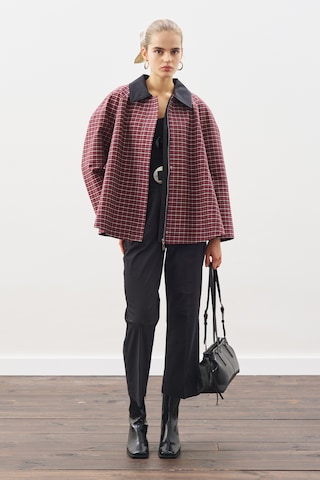 Kontrast Yakalı Trençkot Ekose Ekose