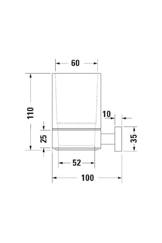 Duravit -karree Cam Diş Fırçalık Krom + Cam - 0099511000- Krom