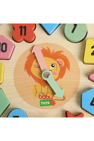 Baby Toys Montessori Ahşap Puzzle Saat Byt-9889