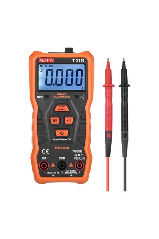 Moveevo Njty T21g Mini Akıllı Multimetre 6000 Sayım True Rms Evrensel Metre Cep Boyutu Kompakt 2 Inç Lcd Dijital Multimetre