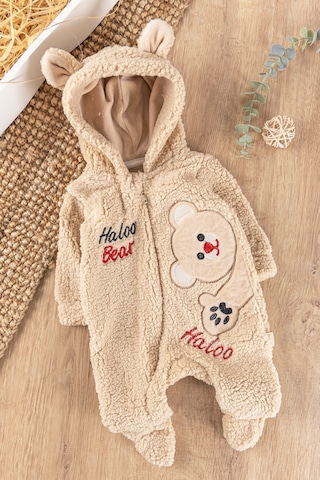 Babymod Ayıcık Figürlü Kapüşonlu Kışlık Welsoft Bebek Tulum 001