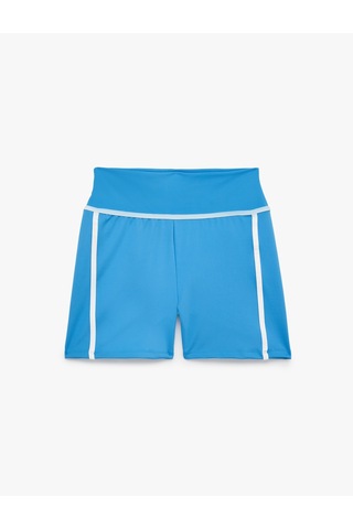 Koton Slim Fit Yüksek Bel Biyeli Spor Tayt Mavi 6sak40393nk