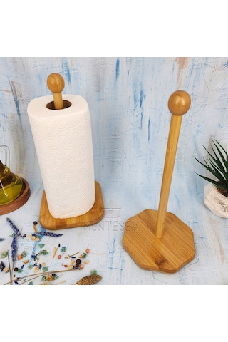 Ahşap Bambu Kağıt Havluluk Ahşap Peçetelik Mutfak Düzenleyici 2li