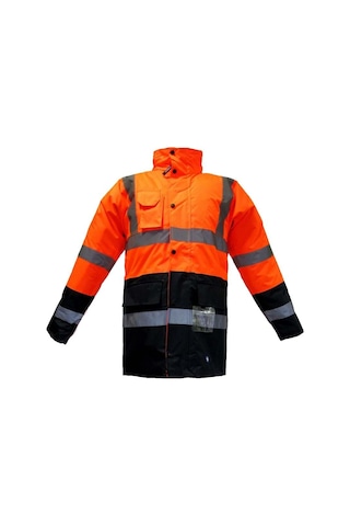 Junıor Jn1014 Waterproof Fosforlu Oxford Parka Turuncu Lacivert Xxl Beden Turuncu