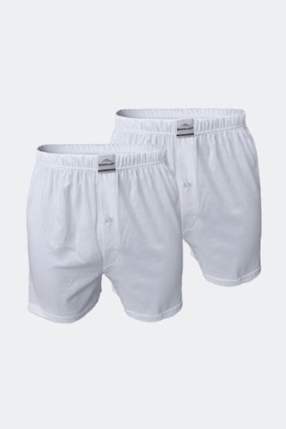 Malabadi 024 2'li Paket Erkek Geniş Kalıp %100 Pamuk Boxer Beyaz