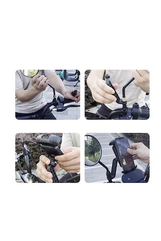 360 Derece Döner Bisiklet Scooter Aynadan Telefon Tutucu Al4576