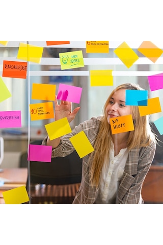 Elektrostatik Yapışkanlı Akıllı Not Kağıdı 7x10 Cm 50 Sayfa Pratik Ofis Not Defteri Yeşil