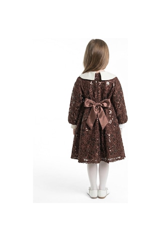 Xo Kids Kız Çocuk Elbise 3-7 Yaş 1025 Kahverengi