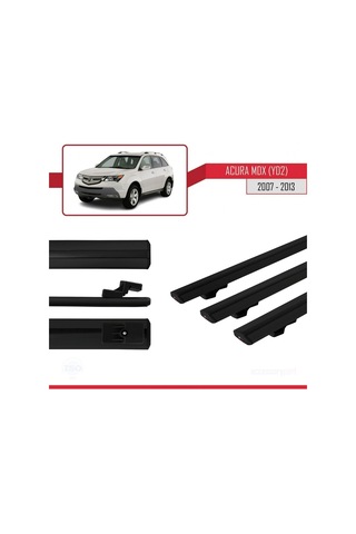 Acura Mdx Yd2 2007-2013 Arası İle Uyumlu Basic Model Ara Atkı Tavan Barı Siyah 3 Adet