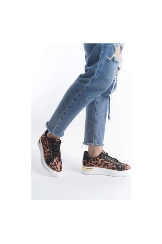 Mevese Elora Bağcıklı Konfor Taban Kadın Sneaker Kahverengi