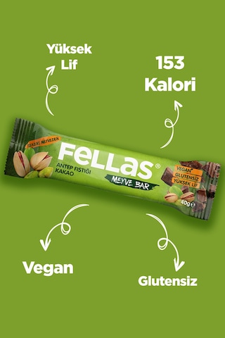 Fellas Meyve Bar 40 G Süper Ikili Kutu 24 Adet - Antep Fıstıklı X 12 Adet + Yaban Mersini X 12 Adet