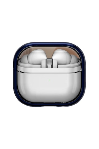 E2m Apple Uyumlu AirPods 4 Crystal Standlı Kılıf Mavi Mavi