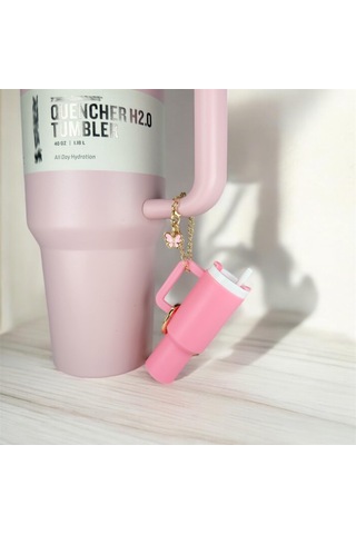 Monyee Mini Kupa Anahtarlık, Çift Yönlü Kullanim, Açelya Ve Çiçek Takıları, Lipstick/lip Balm Taşıyıcı, Akrilik+alloy Malzeme