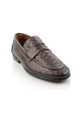 Kahve Hakiki Deri Erkek Loafer Ayakkabı E01594004103 Kahve