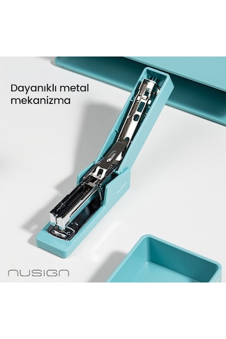 Nusıgn Zımba 20 Yaprak Kapasiteli 24/6 & 26/6 Uyumlu Mavi Ofis Zımbası