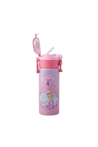 Barbie Çift Fonksiyon Kapaklı Çelik Matara 600ml 3841 Pembe
