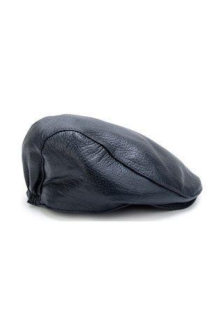 Tamer Tanca Erkek Hakiki Deri Şapka 524 1106 Lndn Spk Sk23/24 Lacı Jumbo Lacivert