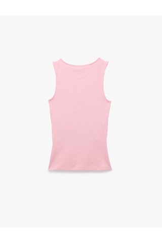 Koton Pamuklu Asimetrik Kesim Kolsuz Kayık Yaka Bluz Pembe 6sak10028ek Gül