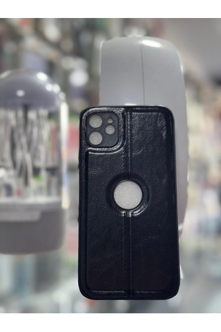 Apple Uyumlu iPhone 11 Uyumlu Suni Deri Lens Korumalı Kılıf -