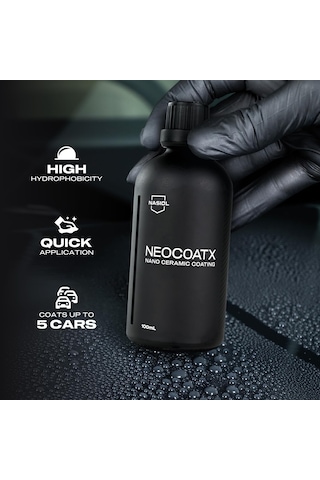 Nasiol Neocoatx Nano Seramik Kaplama Ve Mikrofiber Bez, Uygulama Takozu, Süet Bez Seti