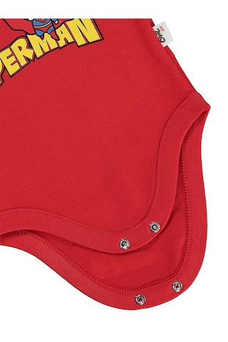 Civil Baby Superman Baskılı 3-18 Ay Çıtçıtlı Badi - Kırmızı